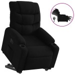 vidaXL Fotoliu electric rabatabil cu ridicare, negru, textil