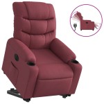 vidaXL Fotoliu electric rabatabil cu ridicare, roșu vin, textil