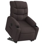 vidaXL Fotoliu electric rabatabil cu ridicare, maro închis, textil
