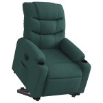 vidaXL Fotoliu electric rabatabil cu ridicare, verde închis, textil
