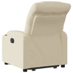 vidaXL Fotoliu electric rabatabil cu ridicare, crem, textil