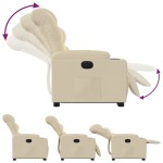 vidaXL Fotoliu electric rabatabil cu ridicare, crem, textil