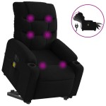 vidaXL Fotoliu electric de masaj rabatabil cu ridicare, negru, textil