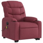 vidaXL Fotoliu de masaj electric rabatabil cu ridicare roșu vin textil