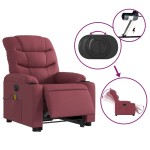 vidaXL Fotoliu de masaj electric rabatabil cu ridicare roșu vin textil