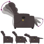 vidaXL Fotoliu electric masaj rabatabil cu ridicare maro închis textil vidaXL Fotoliu electric masaj rabatabil cu ridicare maro închis textil