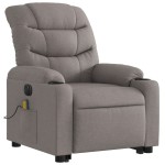 vidaXL Fotoliu electric masaj rabatabil cu ridicare, gri taupe, textil