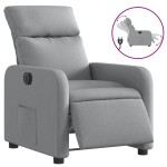vidaXL Fotoliu rabatabil electric, gri deschis, textil