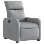 vidaXL Fotoliu rabatabil electric, gri deschis, textil