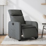 vidaXL Fotoliu rabatabil electric, gri închis, material textil