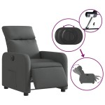 vidaXL Fotoliu rabatabil electric, gri închis, material textil
