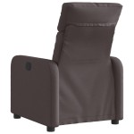 vidaXL Fotoliu rabatabil electric, maro închis, material textil