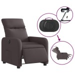 vidaXL Fotoliu rabatabil electric, maro închis, material textil