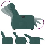 vidaXL Fotoliu rabatabil electric, verde închis, material textil vidaXL Fotoliu rabatabil electric, verde închis, material textil