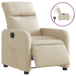 vidaXL Fotoliu rabatabil electric, crem, material textil