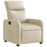vidaXL Fotoliu rabatabil electric, crem, material textil