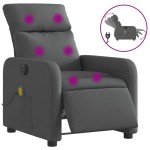 vidaXL Fotoliu electric de masaj rabatabil, gri închis, textil