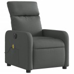vidaXL Fotoliu electric de masaj rabatabil, gri închis, textil