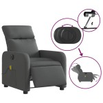 vidaXL Fotoliu electric de masaj rabatabil, gri închis, textil