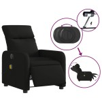 vidaXL Fotoliu electric de masaj rabatabil, negru, textil vidaXL Fotoliu electric de masaj rabatabil, negru, textil