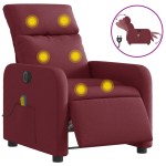 vidaXL Fotoliu electric de masaj rabatabil, roșu vin, textil vidaXL Fotoliu electric de masaj rabatabil, roșu vin, textil