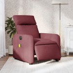 vidaXL Fotoliu electric de masaj rabatabil, roșu vin, textil vidaXL Fotoliu electric de masaj rabatabil, roșu vin, textil