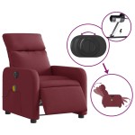 vidaXL Fotoliu electric de masaj rabatabil, roșu vin, textil vidaXL Fotoliu electric de masaj rabatabil, roșu vin, textil