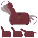 vidaXL Fotoliu electric de masaj rabatabil, roșu vin, textil vidaXL Fotoliu electric de masaj rabatabil, roșu vin, textil