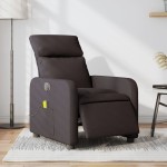 vidaXL Fotoliu electric de masaj rabatabil, maro închis, textil