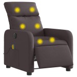 vidaXL Fotoliu electric de masaj rabatabil, maro închis, textil