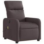 vidaXL Fotoliu electric de masaj rabatabil, maro închis, textil