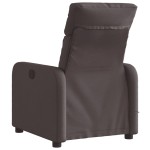 vidaXL Fotoliu electric de masaj rabatabil, maro închis, textil