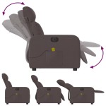 vidaXL Fotoliu electric de masaj rabatabil, maro închis, textil