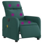 vidaXL Fotoliu electric de masaj rabatabil, verde închis, textil vidaXL Fotoliu electric de masaj rabatabil, verde închis, textil