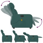 vidaXL Fotoliu electric de masaj rabatabil, verde închis, textil vidaXL Fotoliu electric de masaj rabatabil, verde închis, textil