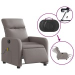 vidaXL Fotoliu electric de masaj rabatabil, gri taupe, textil