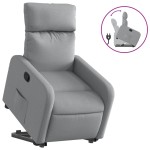 vidaXL Fotoliu rabatabil cu ridicare, gri deschis, material textil