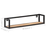 vidaXL Rafturi de perete, 2 buc., 80 cm, lemn de mango nefinisat