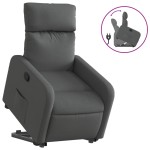 vidaXL Fotoliu rabatabil cu ridicare pe verticală, gri închis, textil vidaXL Fotoliu rabatabil cu ridicare pe verticală, gri închis, textil