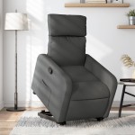 vidaXL Fotoliu rabatabil cu ridicare pe verticală, gri închis, textil vidaXL Fotoliu rabatabil cu ridicare pe verticală, gri închis, textil