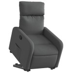 vidaXL Fotoliu rabatabil cu ridicare pe verticală, gri închis, textil vidaXL Fotoliu rabatabil cu ridicare pe verticală, gri închis, textil