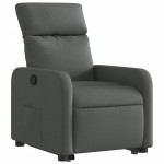 vidaXL Fotoliu rabatabil cu ridicare pe verticală, gri închis, textil vidaXL Fotoliu rabatabil cu ridicare pe verticală, gri închis, textil