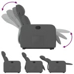 vidaXL Fotoliu rabatabil cu ridicare pe verticală, gri închis, textil vidaXL Fotoliu rabatabil cu ridicare pe verticală, gri închis, textil