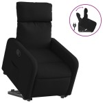 vidaXL Fotoliu rabatabil cu ridicare pe verticală, negru, textil