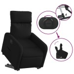 vidaXL Fotoliu rabatabil cu ridicare pe verticală, negru, textil
