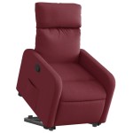 vidaXL Fotoliu rabatabil cu ridicare, roșu vin, material textil