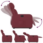 vidaXL Fotoliu rabatabil cu ridicare, roșu vin, material textil