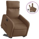 vidaXL Fotoliu rabatabil cu ridicare pe verticală, maro, textil