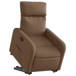 vidaXL Fotoliu rabatabil cu ridicare pe verticală, maro, textil