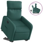 vidaXL Fotoliu rabatabil ridicare pe verticală, verde închis, textil vidaXL Fotoliu rabatabil ridicare pe verticală, verde închis, textil